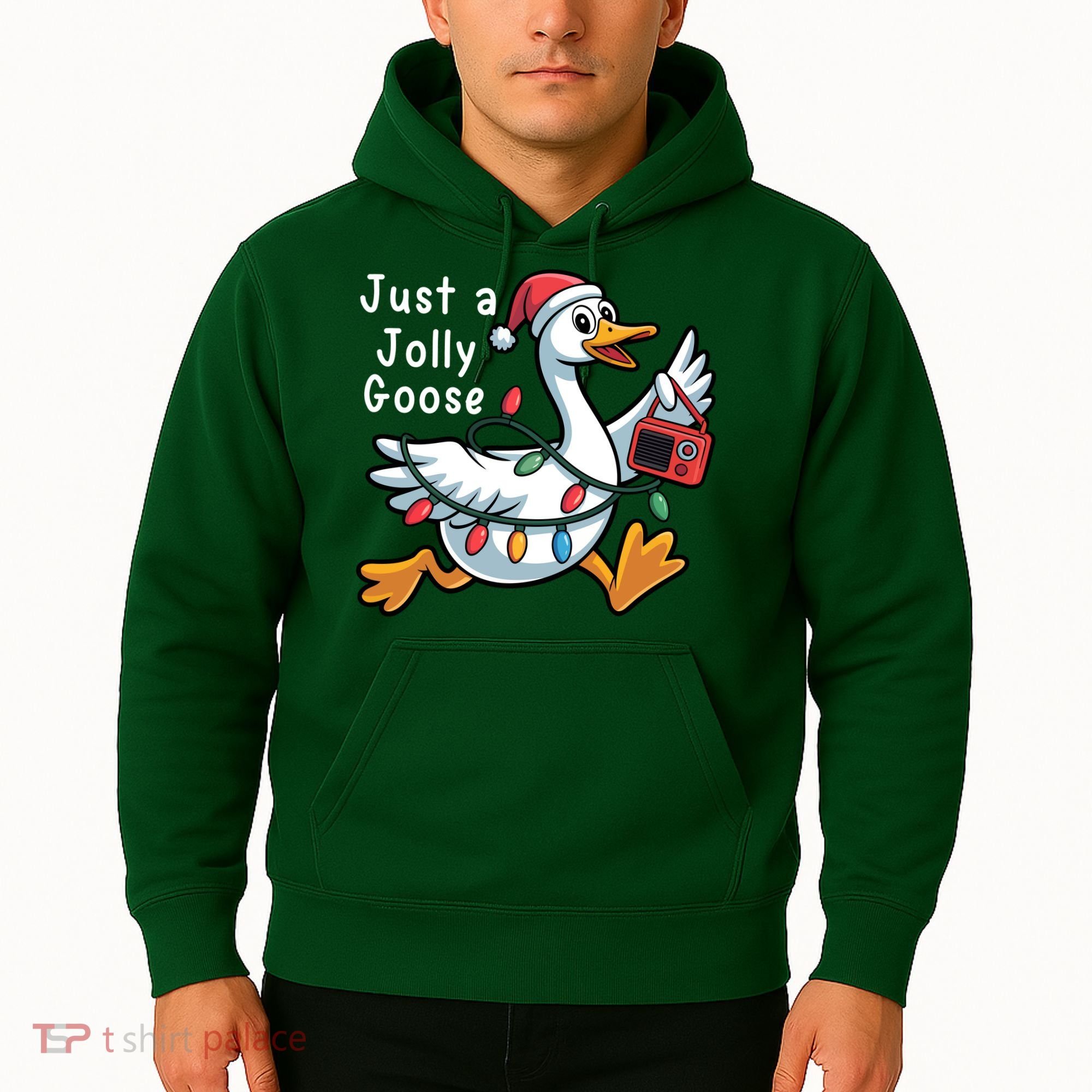Just A Jolly Goose Christmas Hoodie