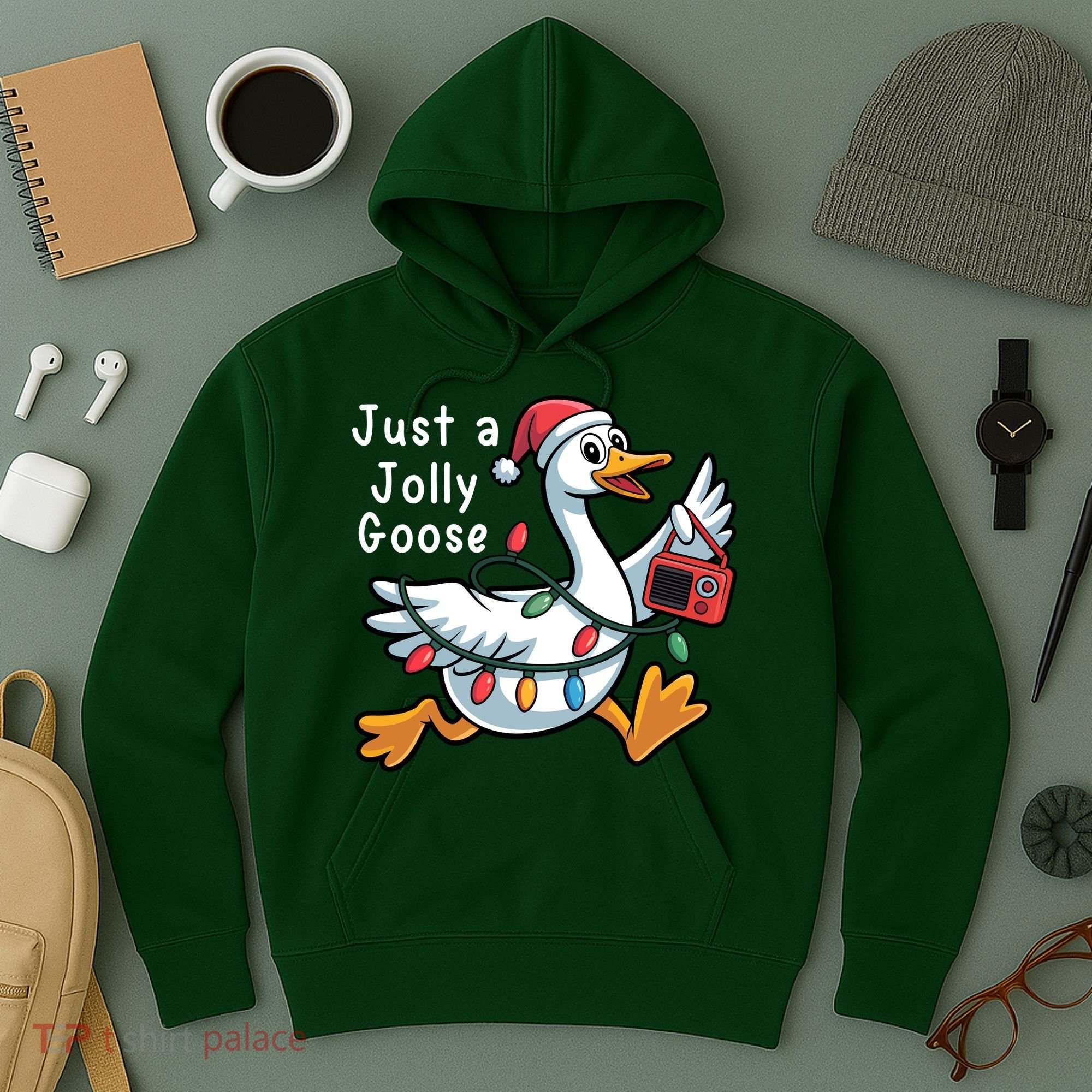 Just A Jolly Goose Christmas Hoodie