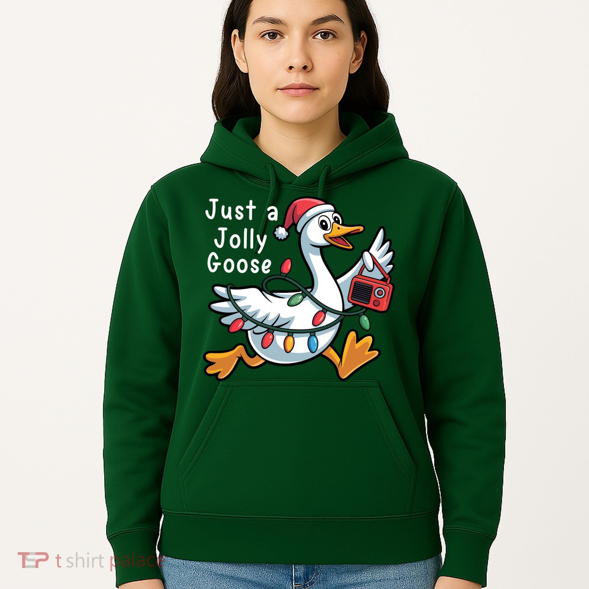 Just A Jolly Goose Christmas Hoodie