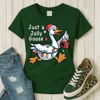Just A Jolly Goose Christmas Women's T-Shirt thumb 3