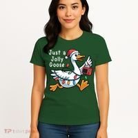 Just A Jolly Goose Christmas Women's T-Shirt thumb 4