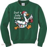 Just A Jolly Goose Christmas Kids Sweatshirt thumb 0