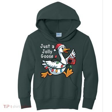Just A Jolly Goose Christmas Kids Hoodie