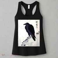 Japanese Art, Japanese Woodblock Art Print Crow Kyosai Women's Tank Top thumb 3