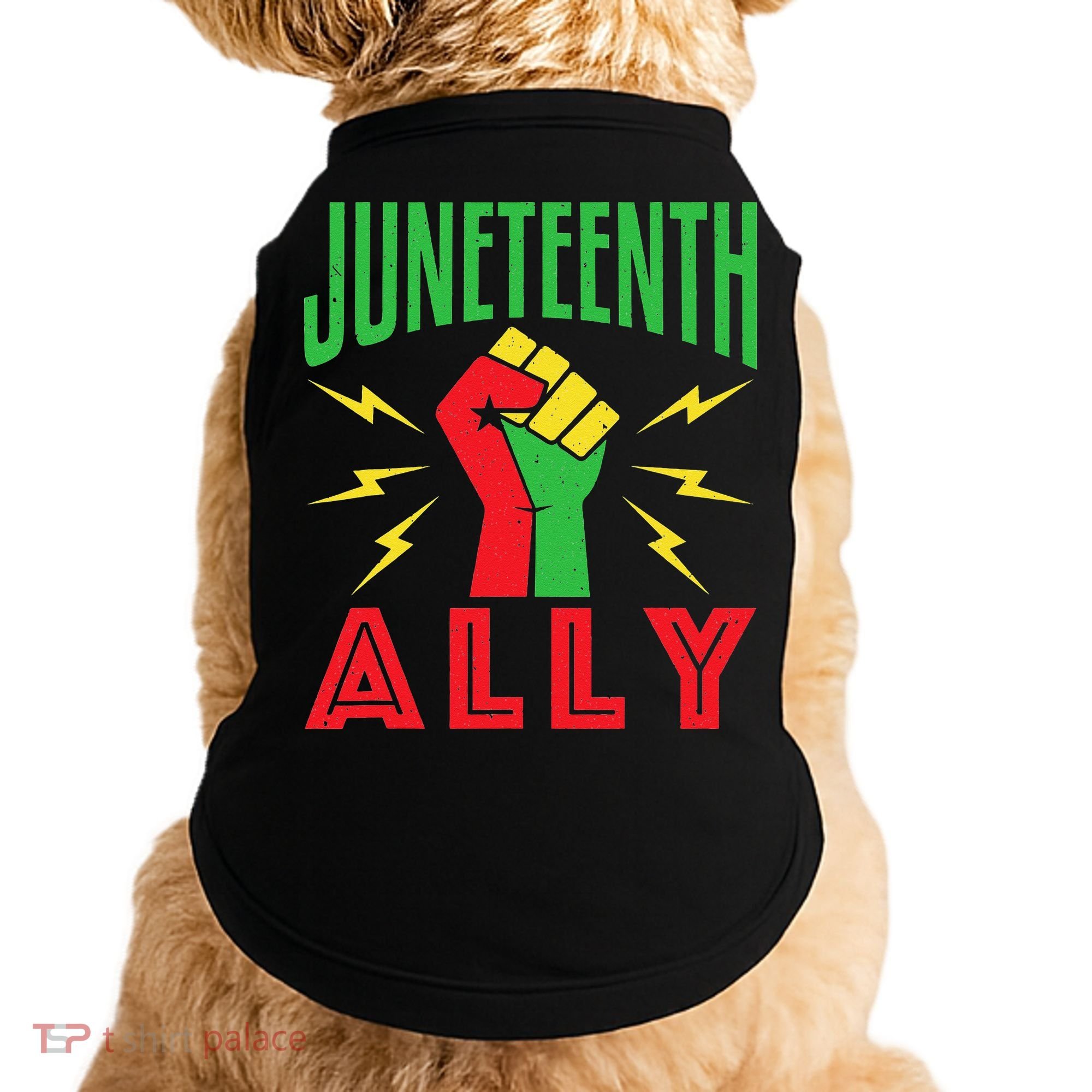 Juneteenth Ally June 19 Support Protest Pride Fist Doggie Tank