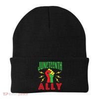 Juneteenth Ally June 19 Support Protest Pride Fist Beanie thumb 0