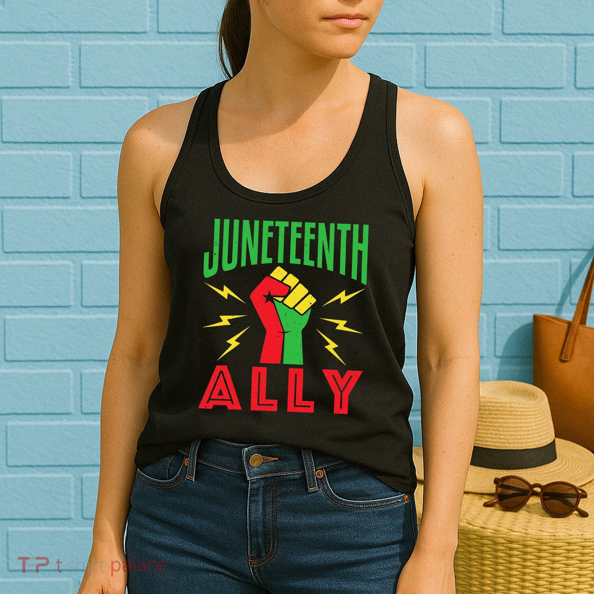 Juneteenth Ally June 19 Support Protest Pride Fist Women's Tank Top