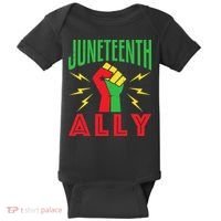 Juneteenth Ally June 19 Support Protest Pride Fist Baby Bodysuit thumb 0