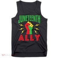 Juneteenth Ally June 19 Support Protest Pride Fist Tank Top thumb 0