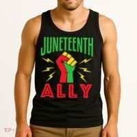 Juneteenth Ally June 19 Support Protest Pride Fist Tank Top thumb 3