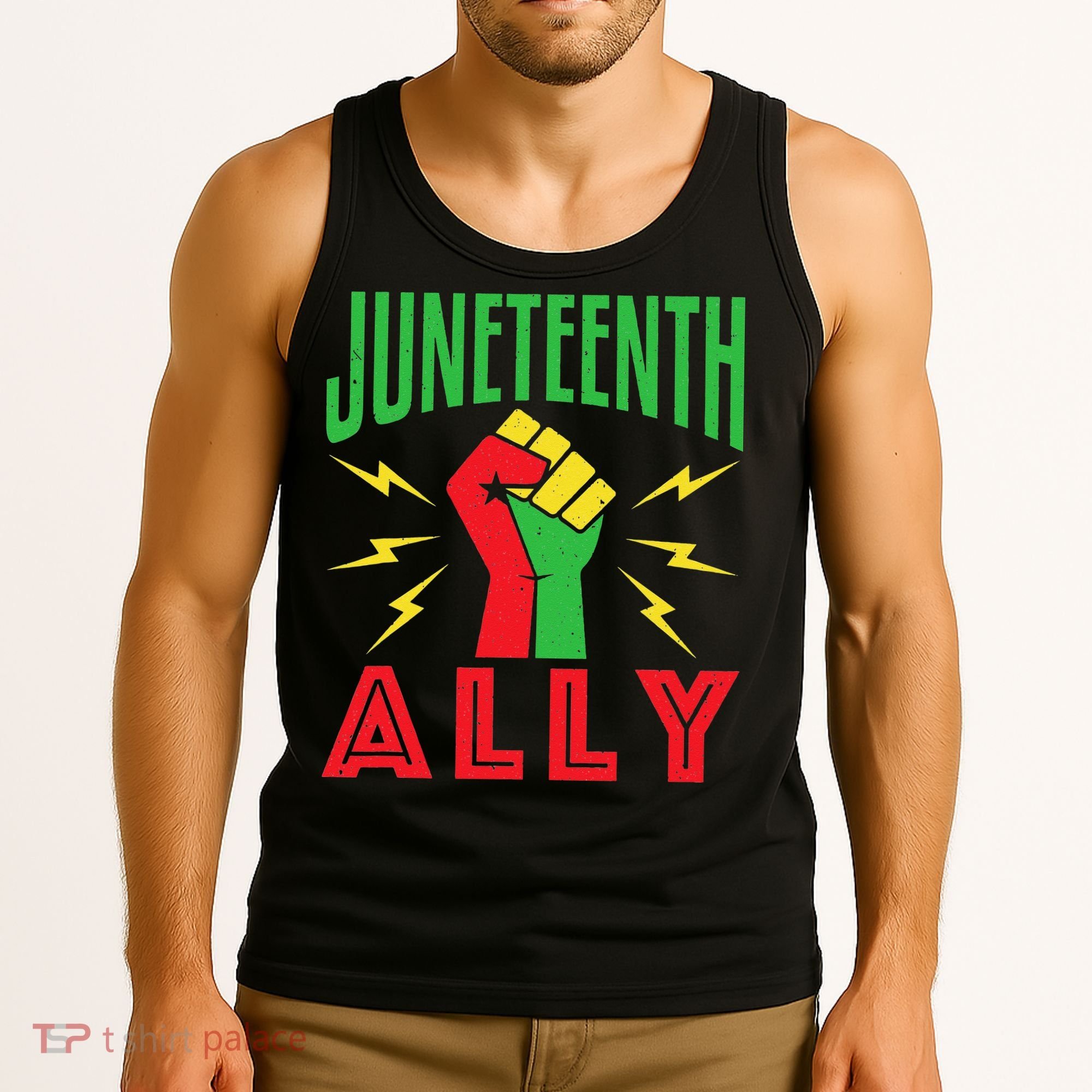 Juneteenth Ally June 19 Support Protest Pride Fist Tank Top