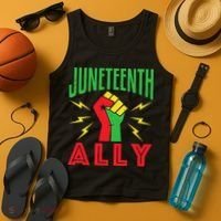 Juneteenth Ally June 19 Support Protest Pride Fist Tank Top thumb 4