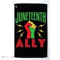 Juneteenth Ally June 19 Support Protest Pride Fist Golf Towel thumb 0
