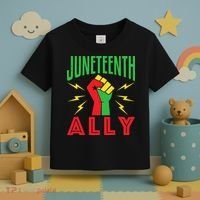 Juneteenth Ally June 19 Support Protest Pride Fist Toddler T-Shirt thumb 3