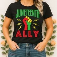 Juneteenth Ally June 19 Support Protest Pride Fist Women's T-Shirt thumb 2