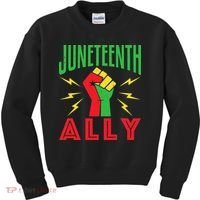 Juneteenth Ally June 19 Support Protest Pride Fist Kids Sweatshirt thumb 0