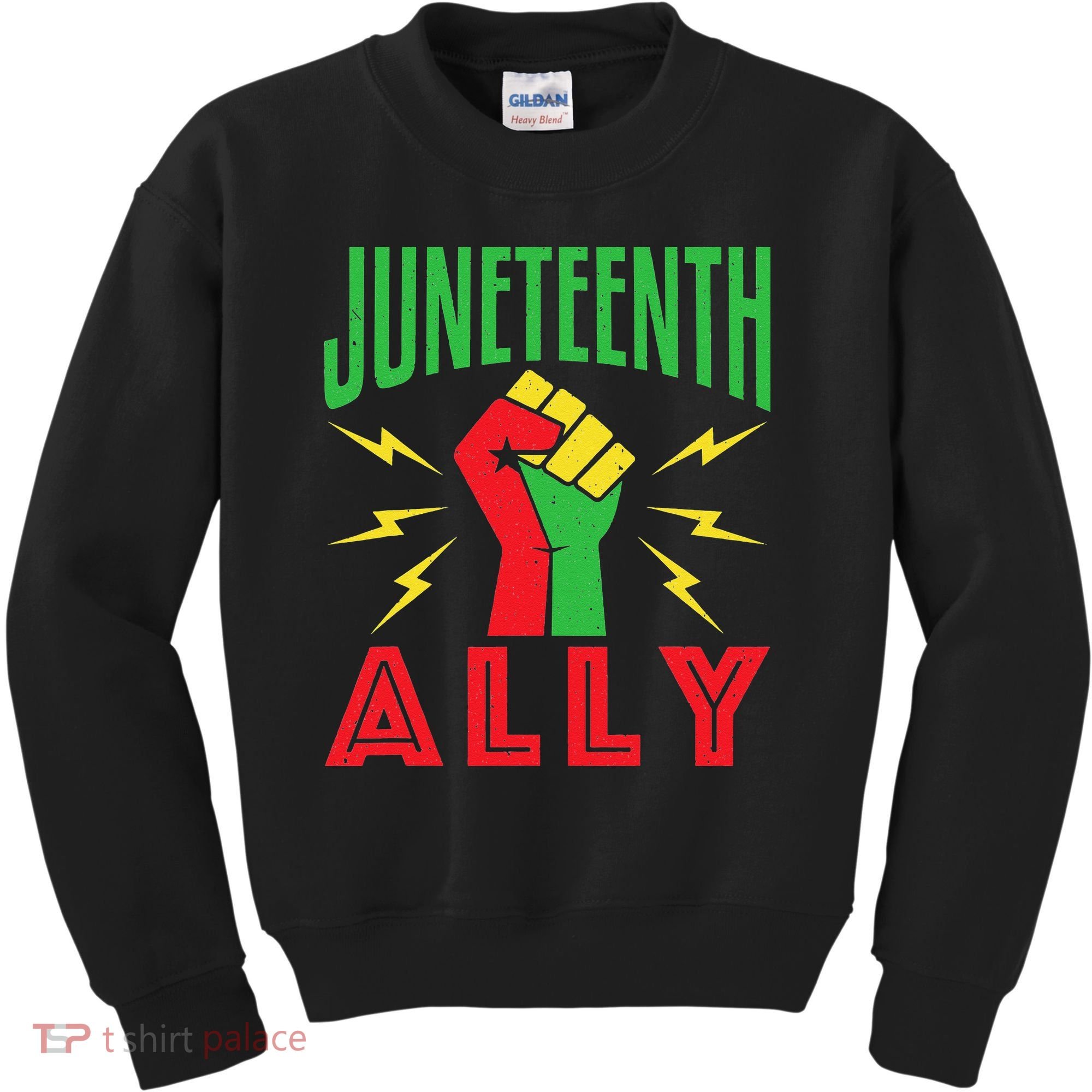 Juneteenth Ally June 19 Support Protest Pride Fist Kids Sweatshirt