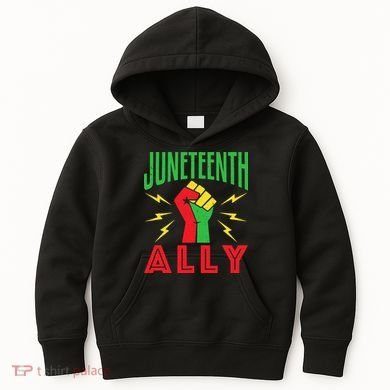 Juneteenth Ally June 19 Support Protest Pride Fist Kids Hoodie