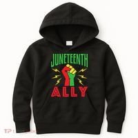 Juneteenth Ally June 19 Support Protest Pride Fist Kids Hoodie thumb 0