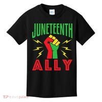 Juneteenth Ally June 19 Support Protest Pride Fist Kids T-Shirt thumb 0