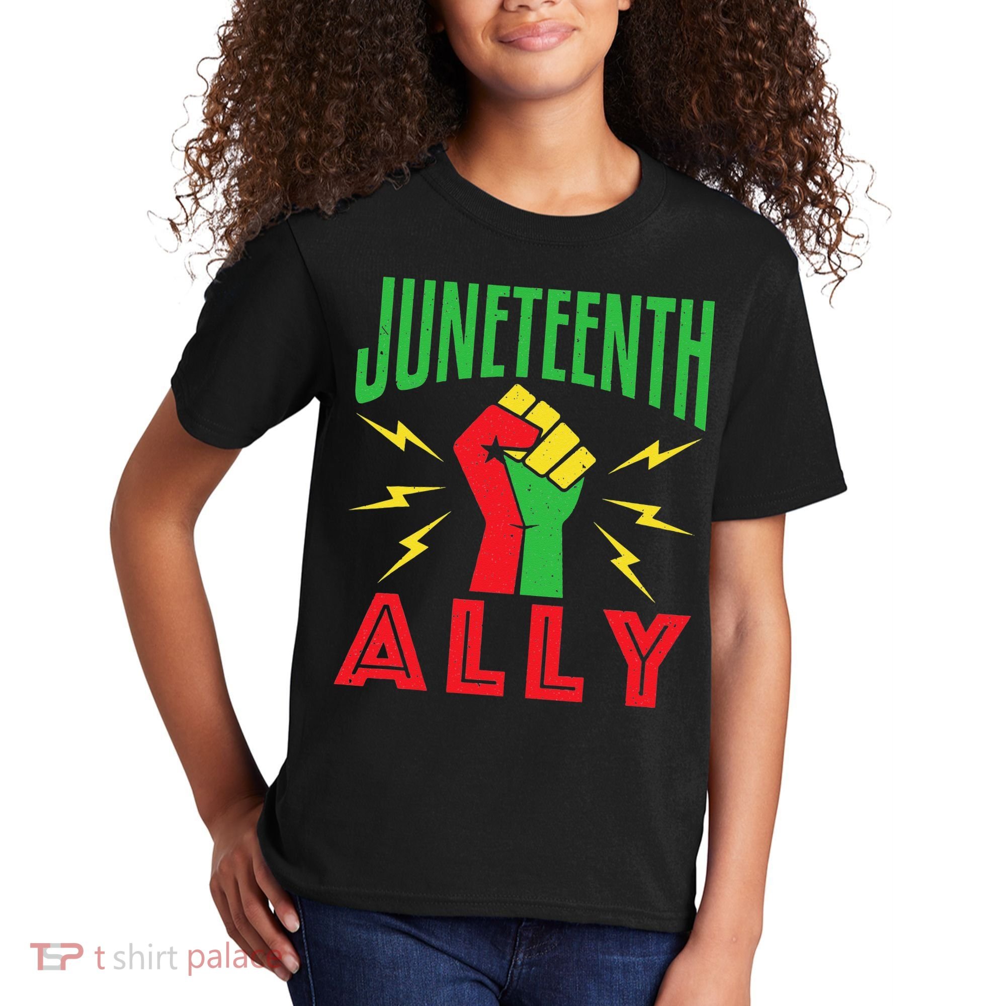 Juneteenth Ally June 19 Support Protest Pride Fist Kids T-Shirt