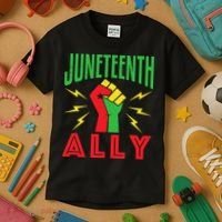 Juneteenth Ally June 19 Support Protest Pride Fist Kids T-Shirt thumb 3