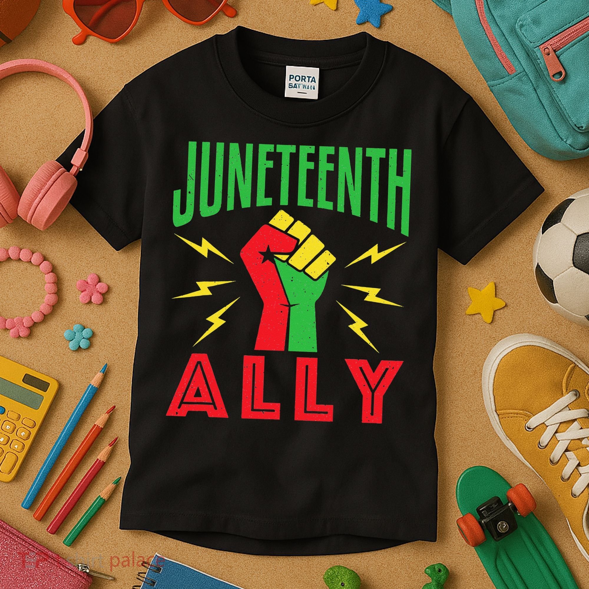 Juneteenth Ally June 19 Support Protest Pride Fist Kids T-Shirt