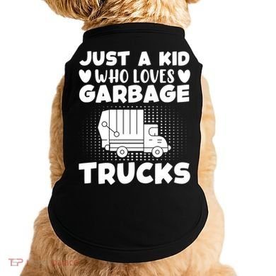Just A Kid Who Loves Garbage Trucks Graphic Doggie Tank