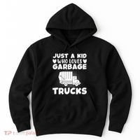 Just A Kid Who Loves Garbage Trucks Graphic Hoodie thumb 0