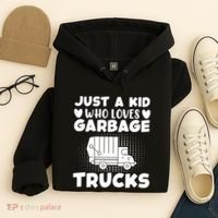 Just A Kid Who Loves Garbage Trucks Graphic Hoodie thumb 4