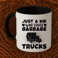 Just A Kid Who Loves Garbage Trucks Graphic Coffee Mug thumb 2