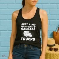 Just A Kid Who Loves Garbage Trucks Graphic Women's Tank Top thumb 2