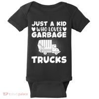 Just A Kid Who Loves Garbage Trucks Graphic Baby Bodysuit thumb 0