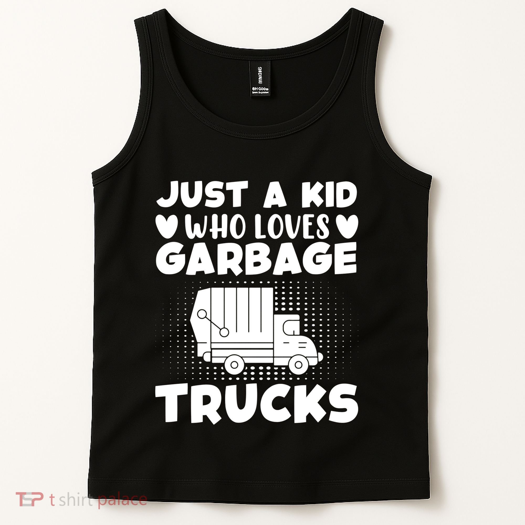 Just A Kid Who Loves Garbage Trucks Graphic Tank Top
