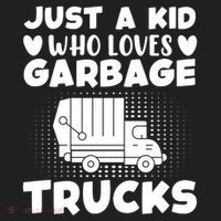 Just A Kid Who Loves Garbage Trucks Graphic Golf Towel thumb 3