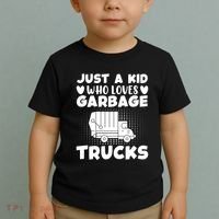 Just A Kid Who Loves Garbage Trucks Graphic Toddler T-Shirt thumb 2