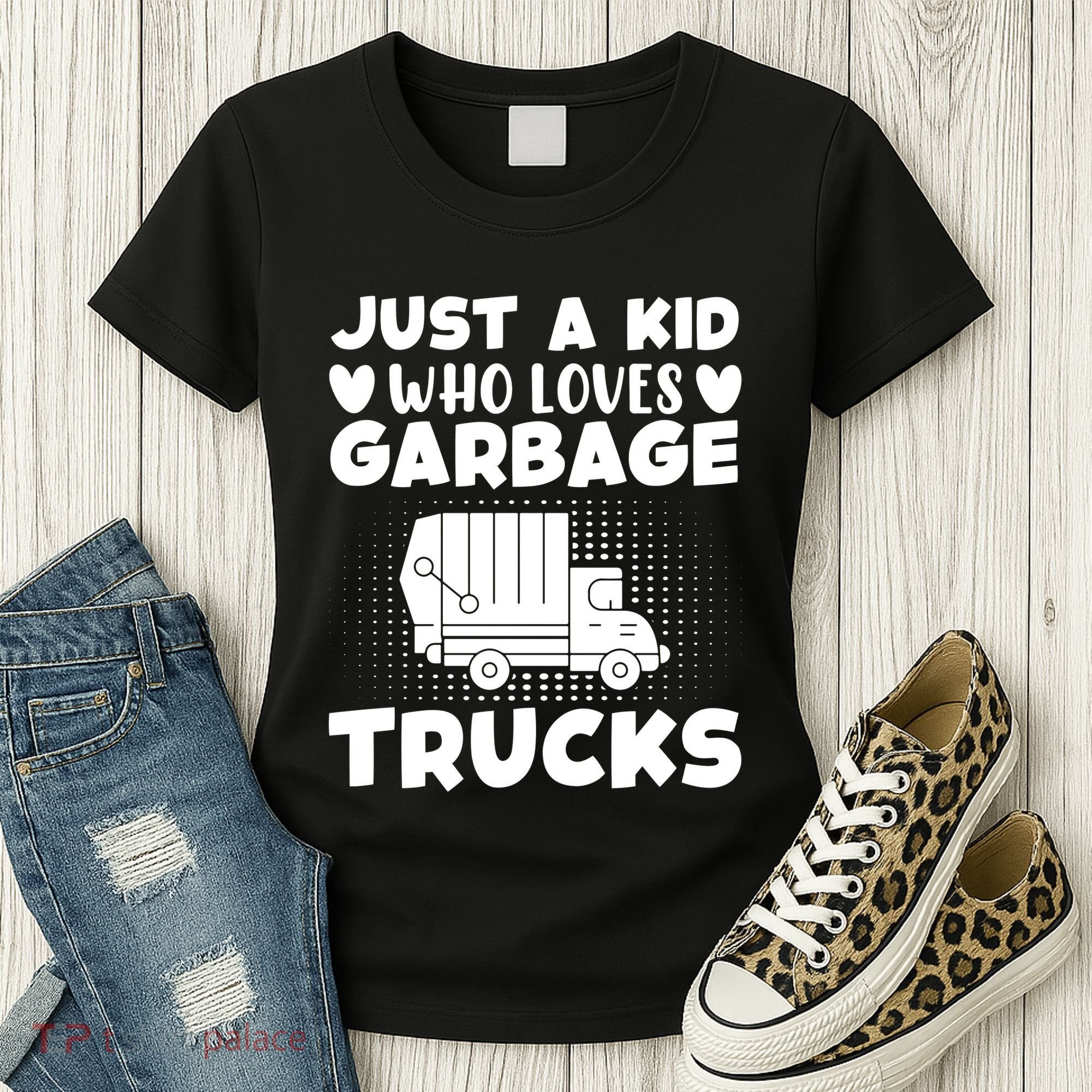 Just A Kid Who Loves Garbage Trucks Graphic Women's T-Shirt