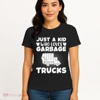 Just A Kid Who Loves Garbage Trucks Graphic Women's T-Shirt thumb 4