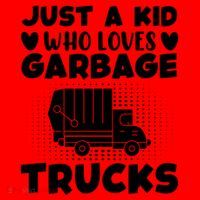 Just A Kid Who Loves Garbage Trucks Graphic Santa Hat thumb 1