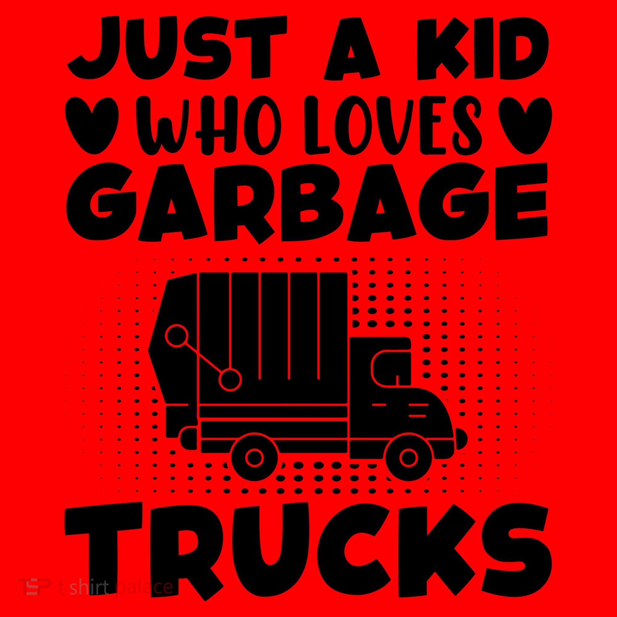 Just A Kid Who Loves Garbage Trucks Graphic Santa Hat