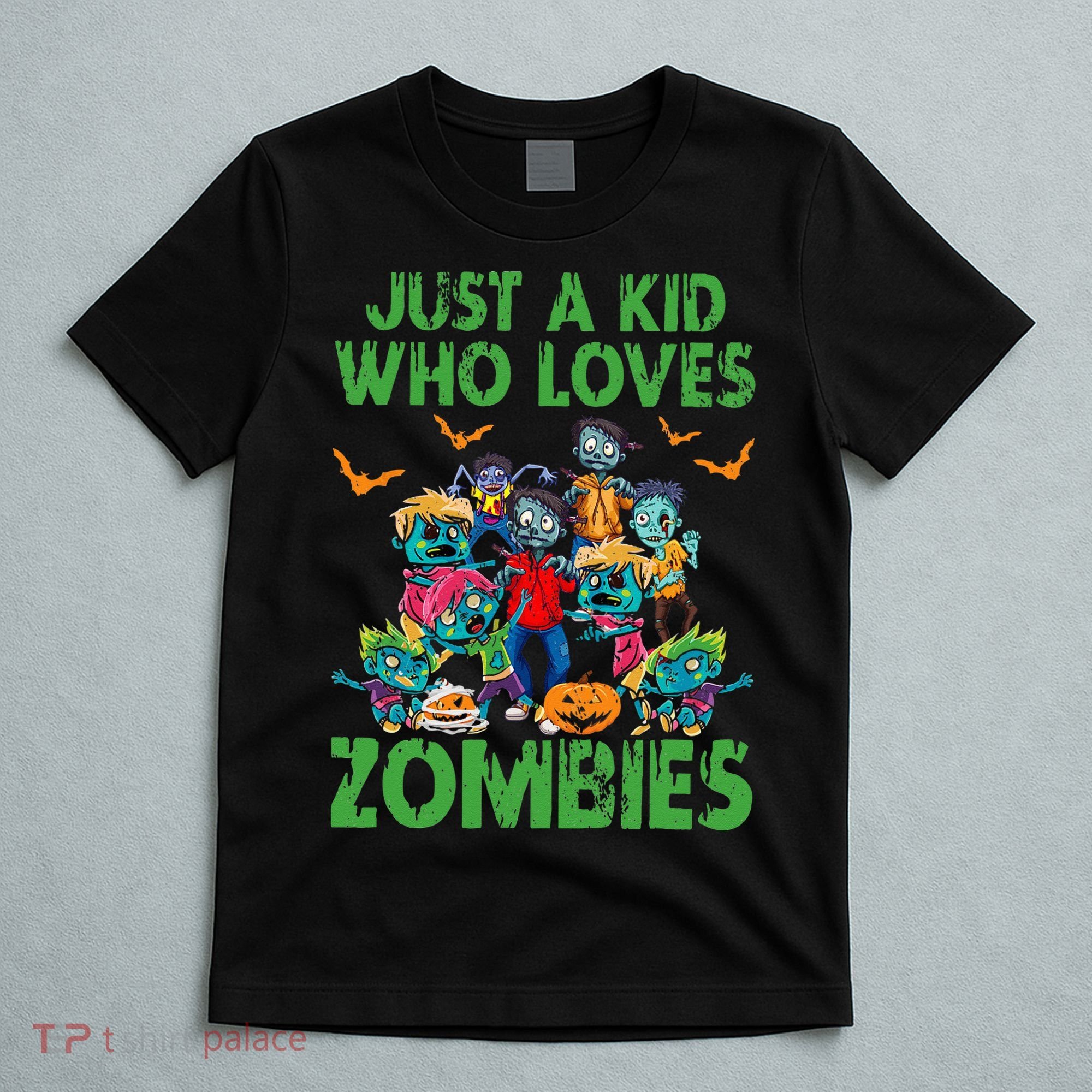 Just A Kids Who Loves Zombies Halloween Zombie Enthusiast T-Shirt