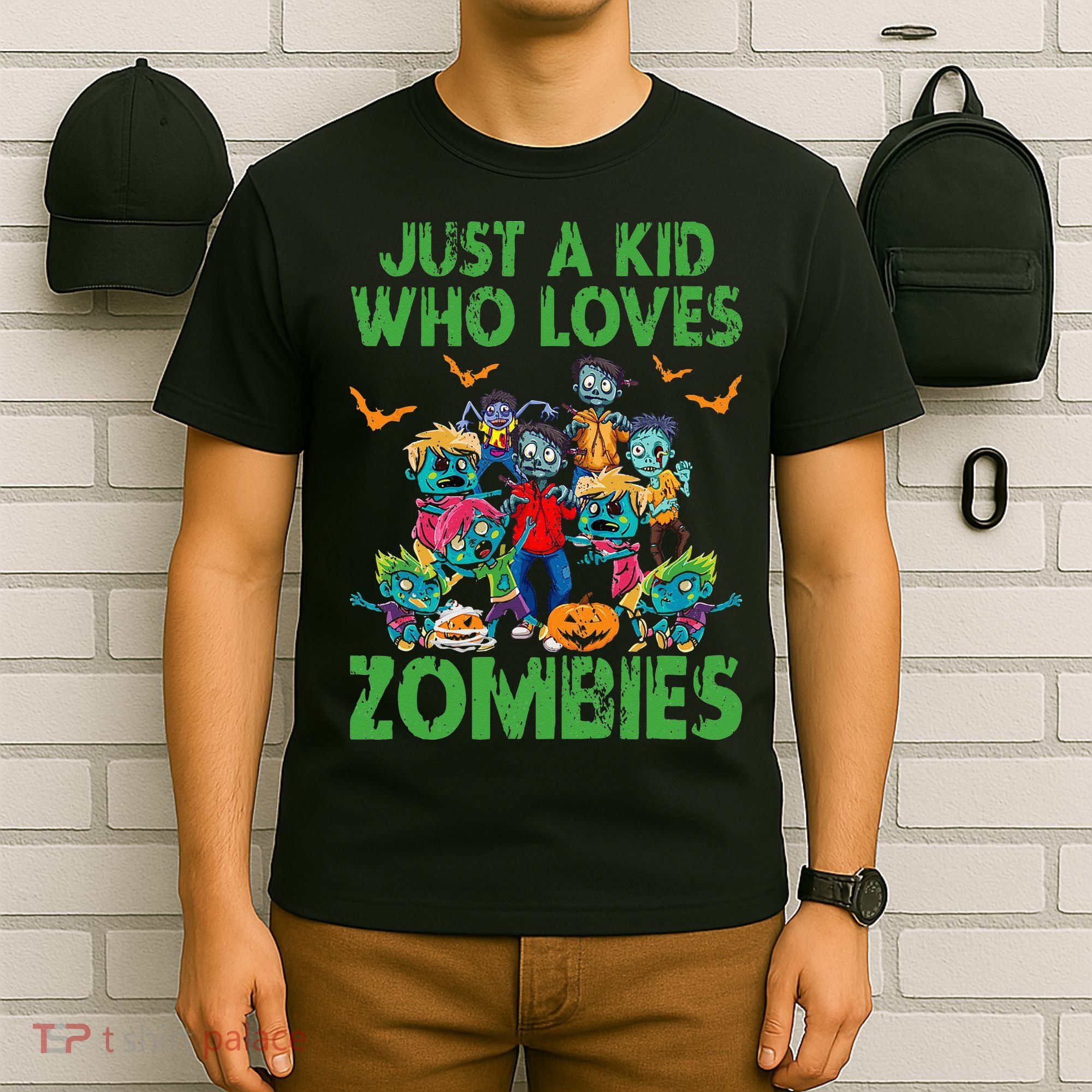 Just A Kids Who Loves Zombies Halloween Zombie Enthusiast T-Shirt