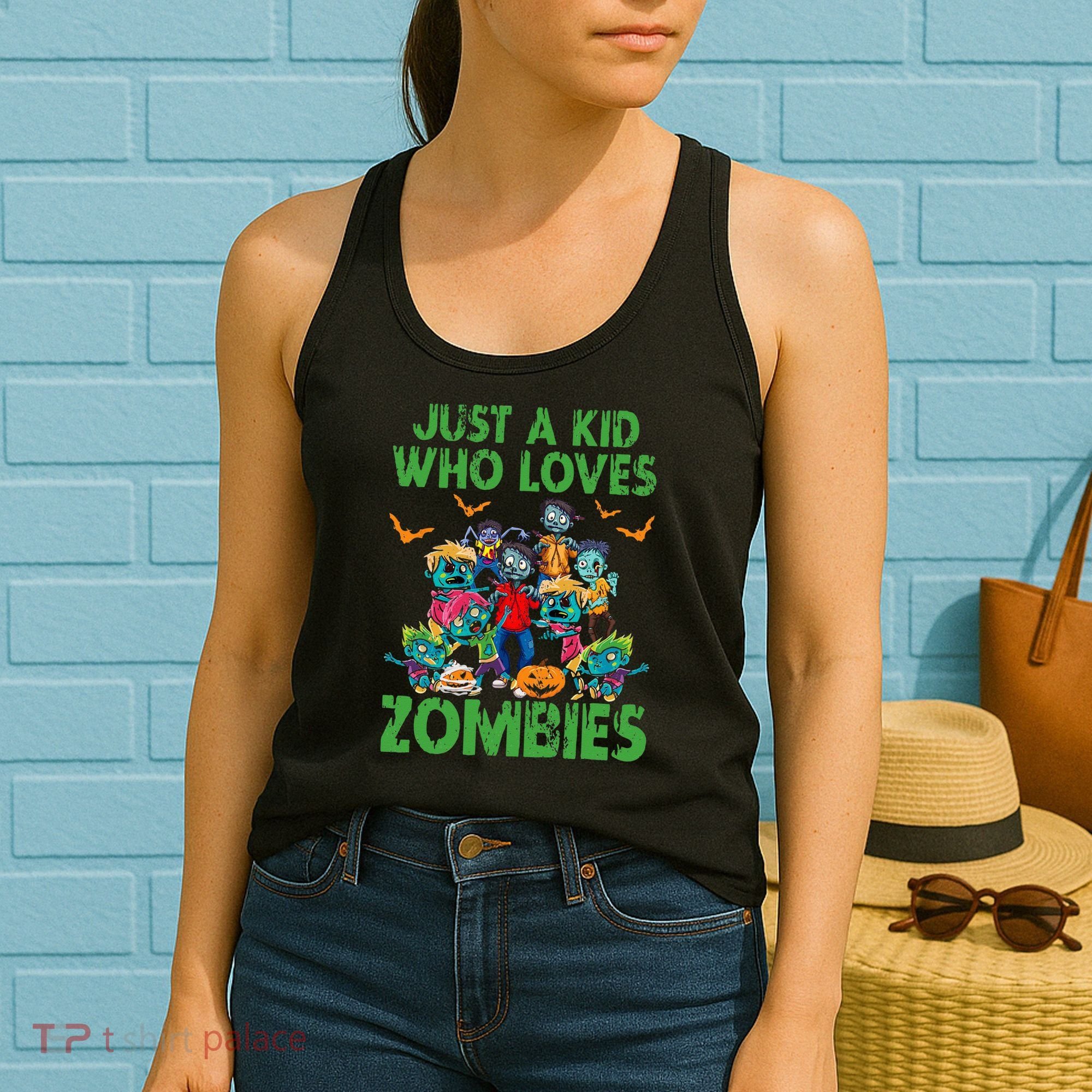 Just A Kids Who Loves Zombies Halloween Zombie Enthusiast Women's Tank Top