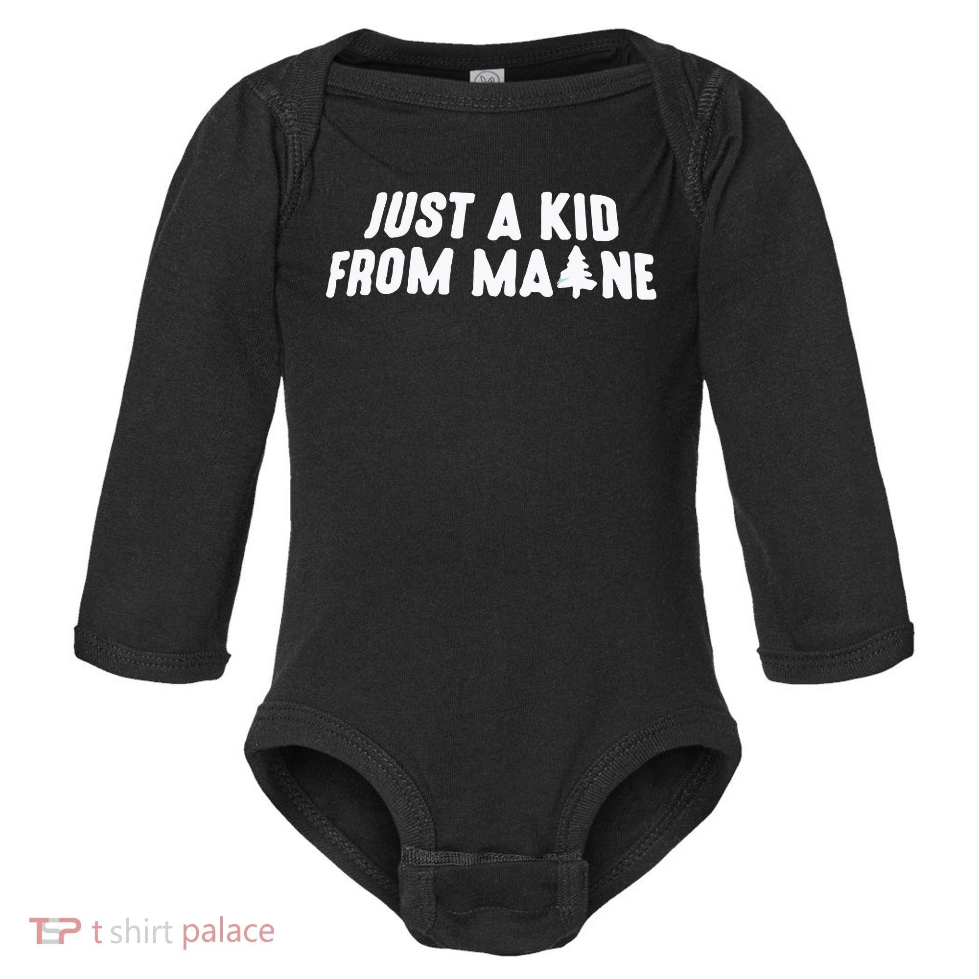 Just A Kids From Maine Baby Long Sleeve Bodysuit