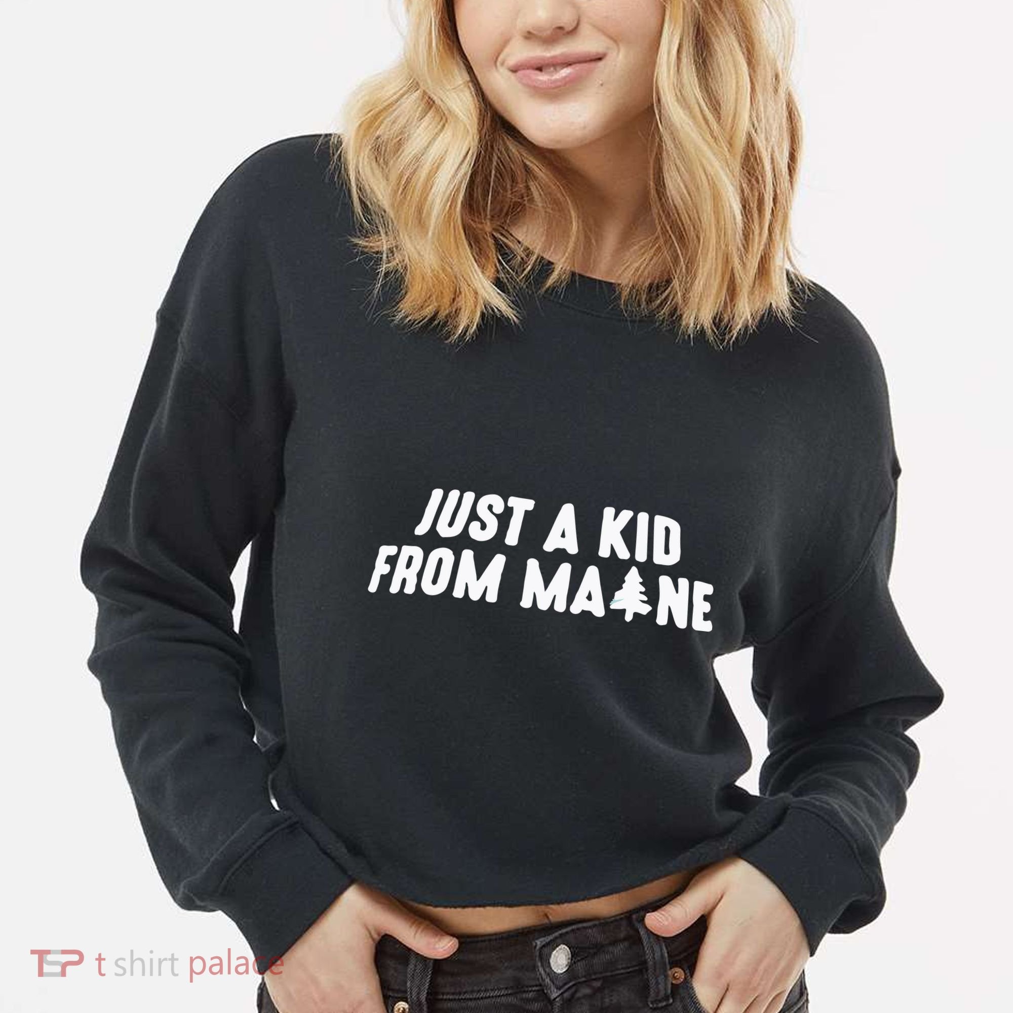 Just A Kids From Maine Cropped Pullover Crew
