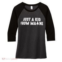 Just A Kids From Maine Women's Tri-Blend 3/4-Sleeve Raglan Shirt thumb 0