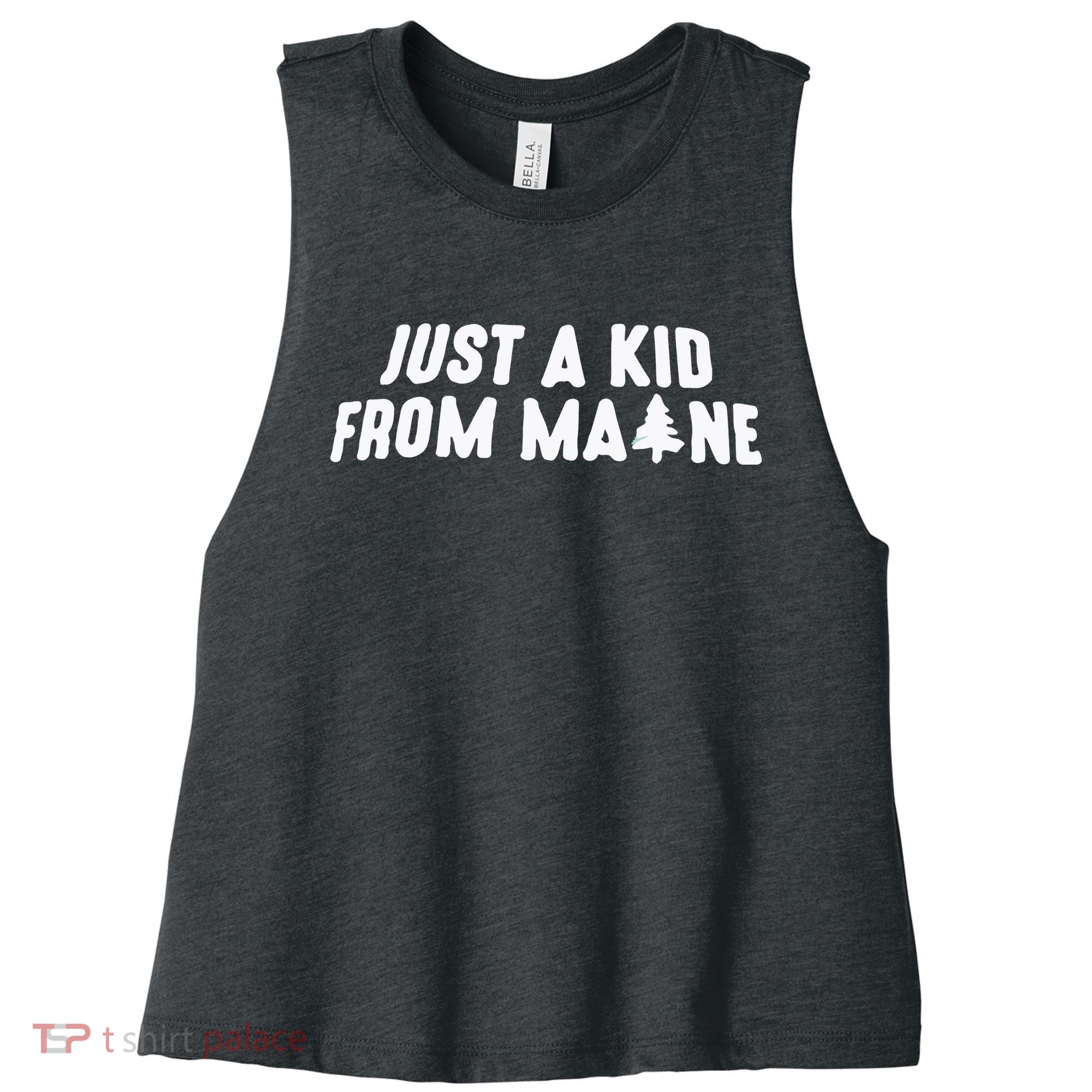 Just A Kids From Maine Women's Racerback Cropped Tank