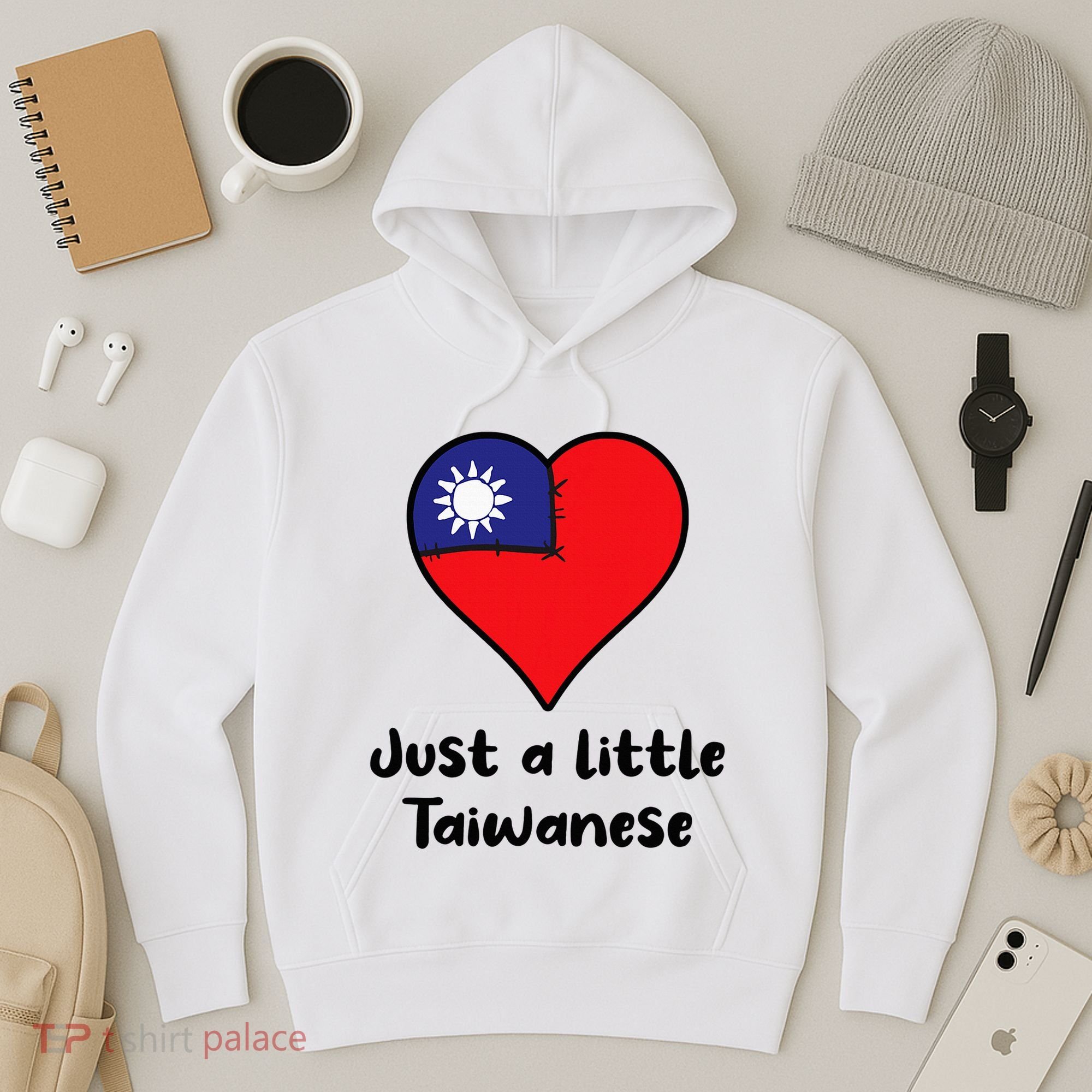 Just A Little Taiwanese Taiwan Flag Heart Hoodie