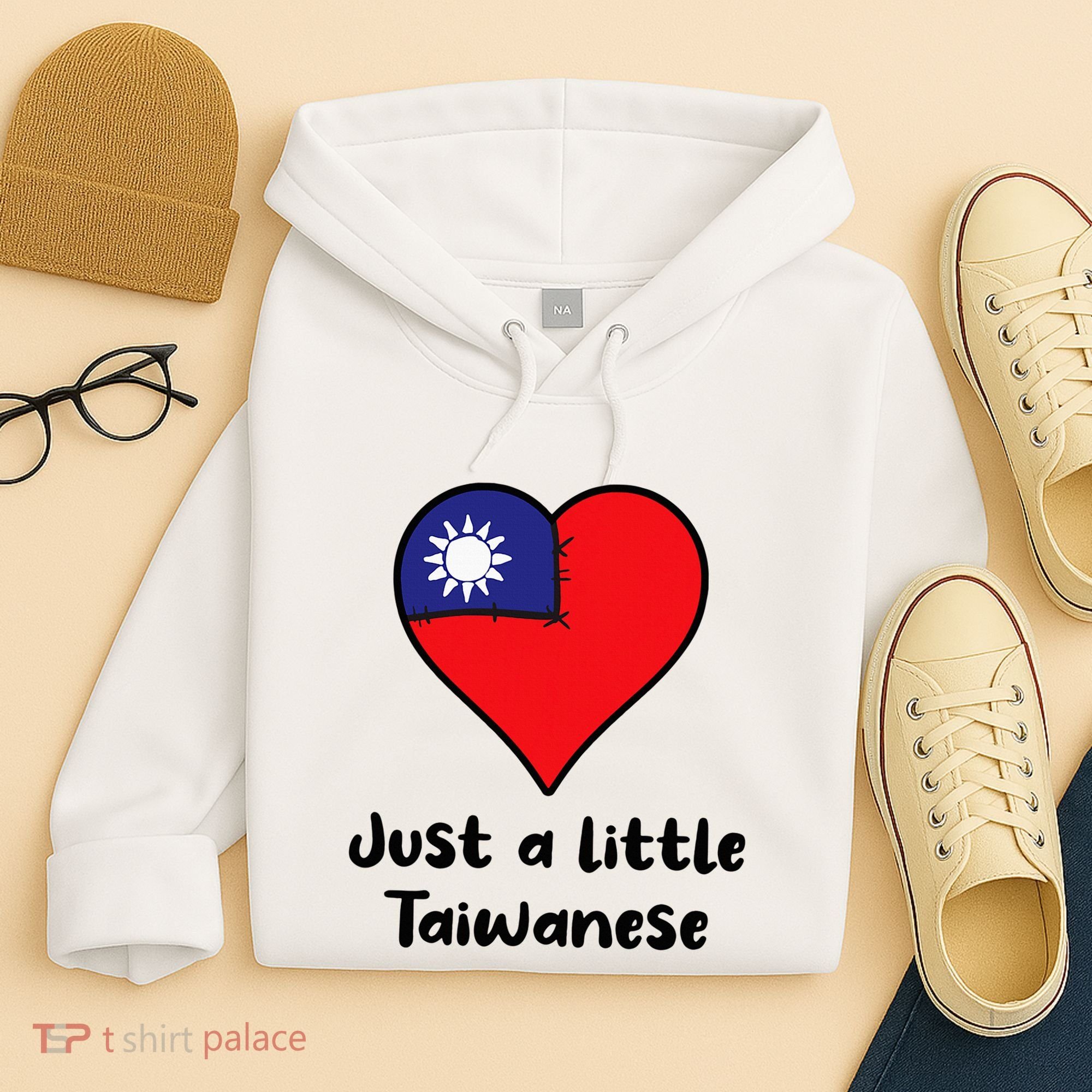 Just A Little Taiwanese Taiwan Flag Heart Hoodie