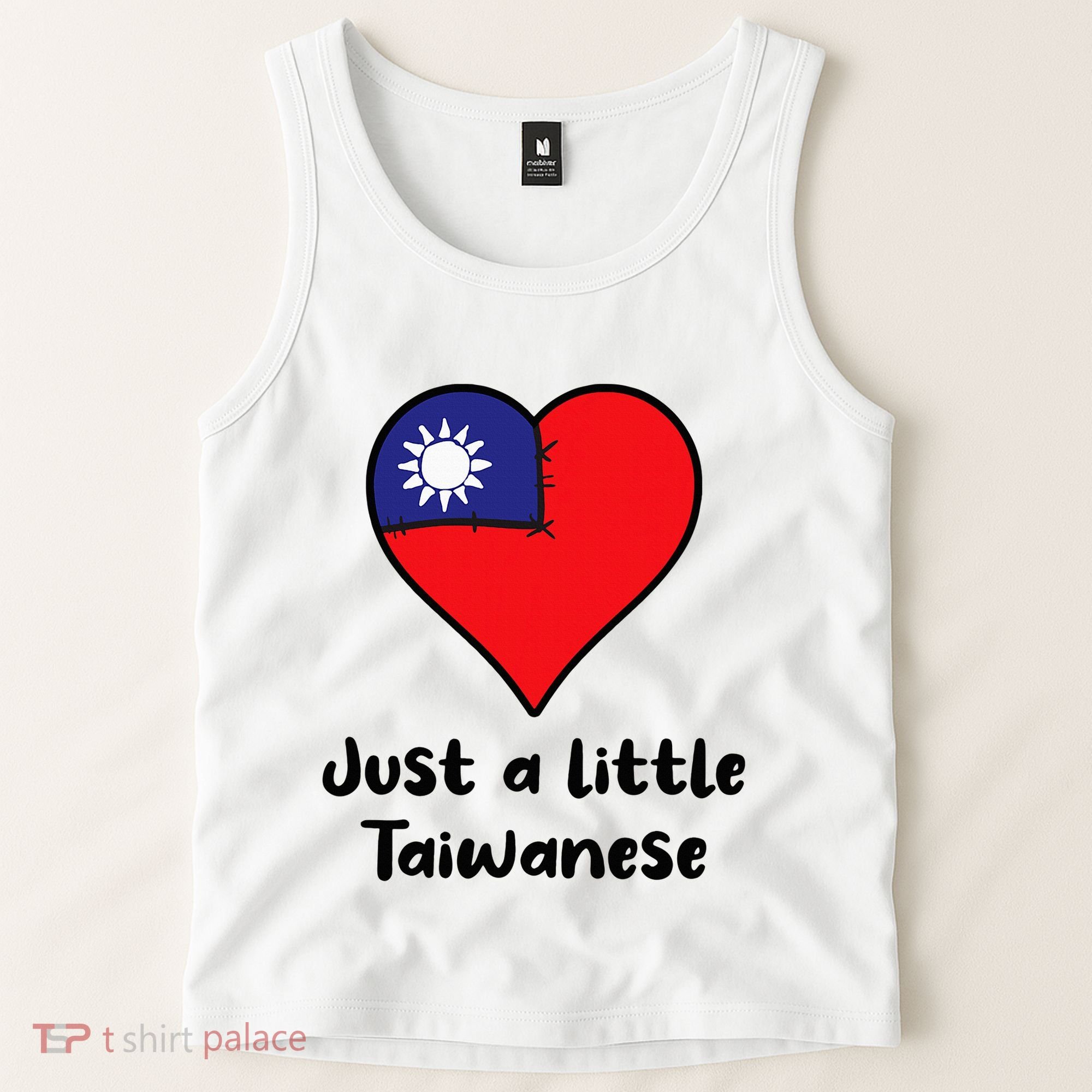 Just A Little Taiwanese Taiwan Flag Heart Tank Top